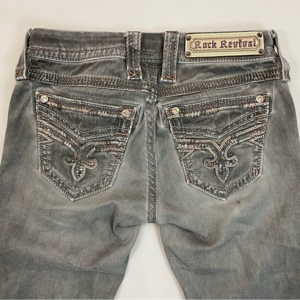 Rock Revival Boris Crop Gray Jeans